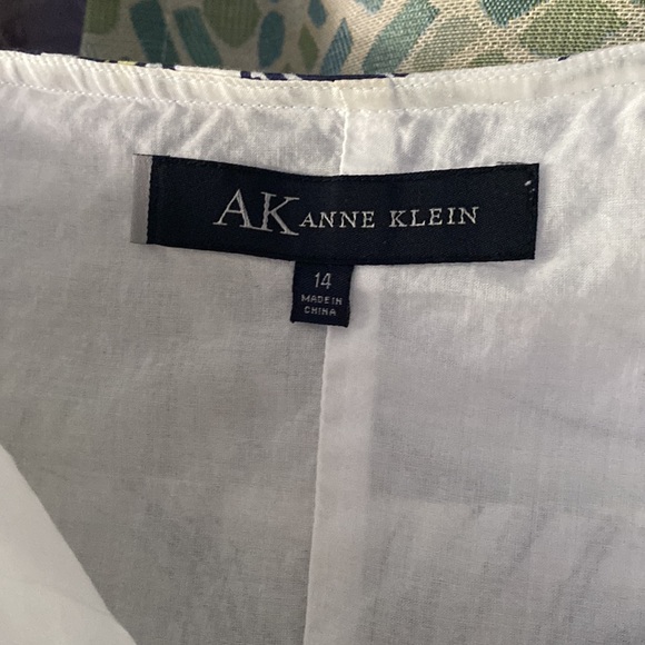 Anne Klein Floral Cotton Skirt 14 - Picture 3 of 6